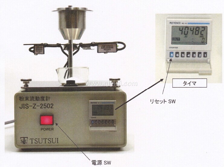 筒井理化原裝進(jìn)口JIS-Z-2502粉末流動(dòng)度計(jì),粉末流動(dòng)度測(cè)試儀，粉末密度，霍爾流速，松裝密度，振實(shí)密度